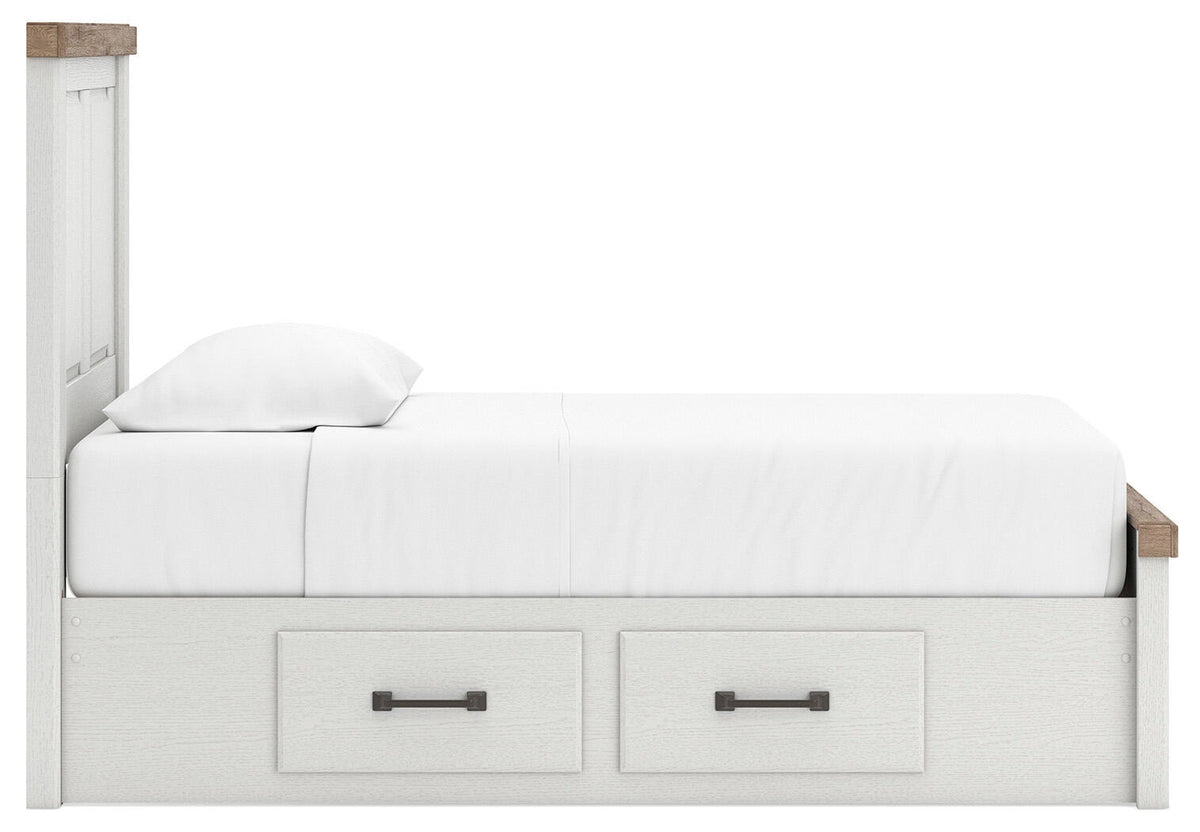 Savonport Twin Panel Bed with Storage (Youth) - White/Brown  (B4615-SI) - Image 8