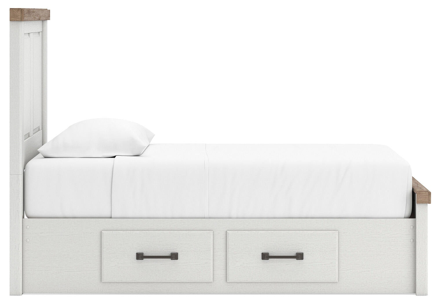 Savonport Panel Bed with Storage (Youth) - White/Brown  (B4615-SI) - Image 8
