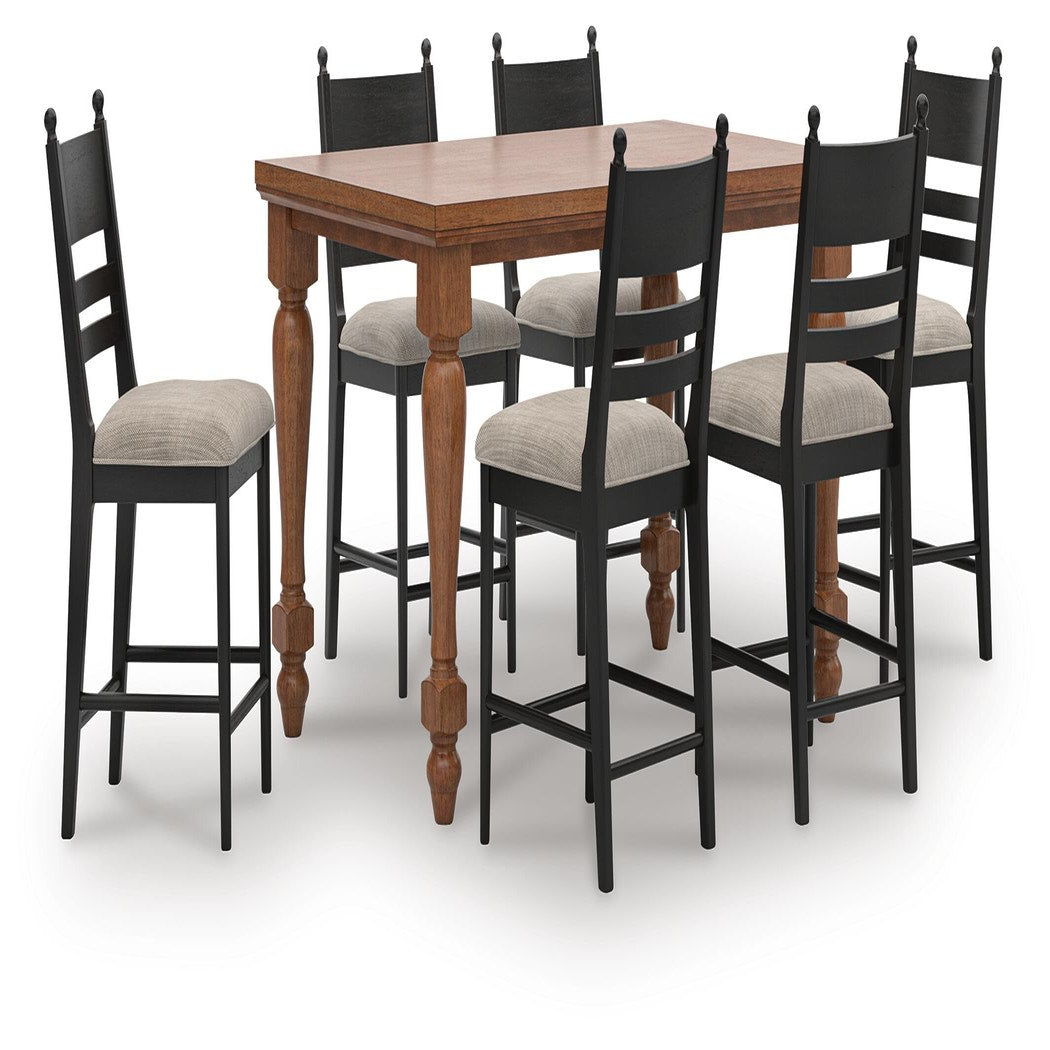 Greddinton Counter Height Dining Table and 6 Barstools (PCD824-SI)
