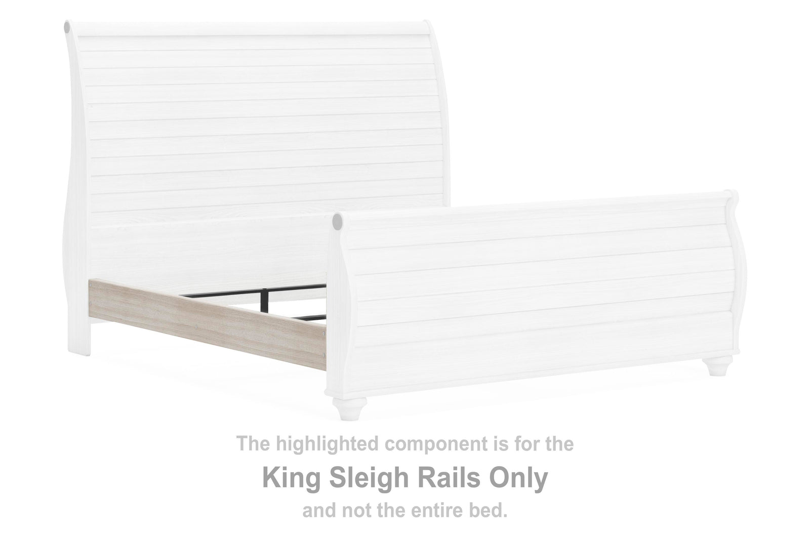 Willowton Sleigh Rails - Whitewash  (B267-SI) - Image 2