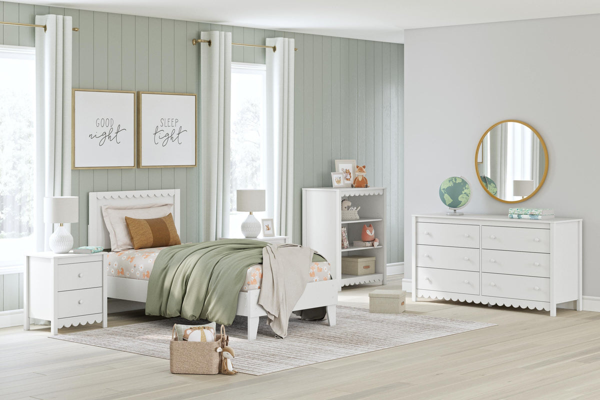 Hallityn Panel Platform Bed (Youth) - White  (EB1810-SI) - Image 10