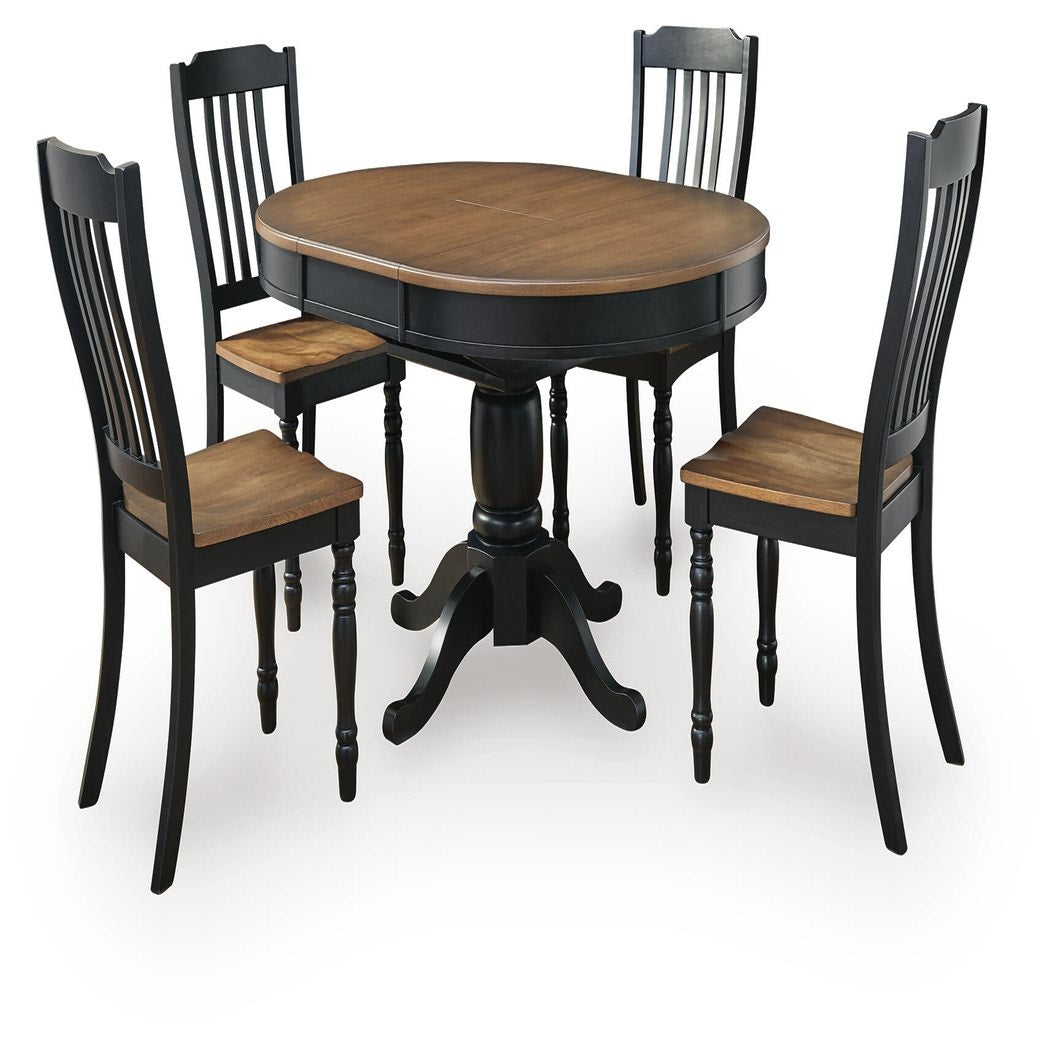 Clorazi Extension Dining Table and 4 Chairs (PCD619-SI)