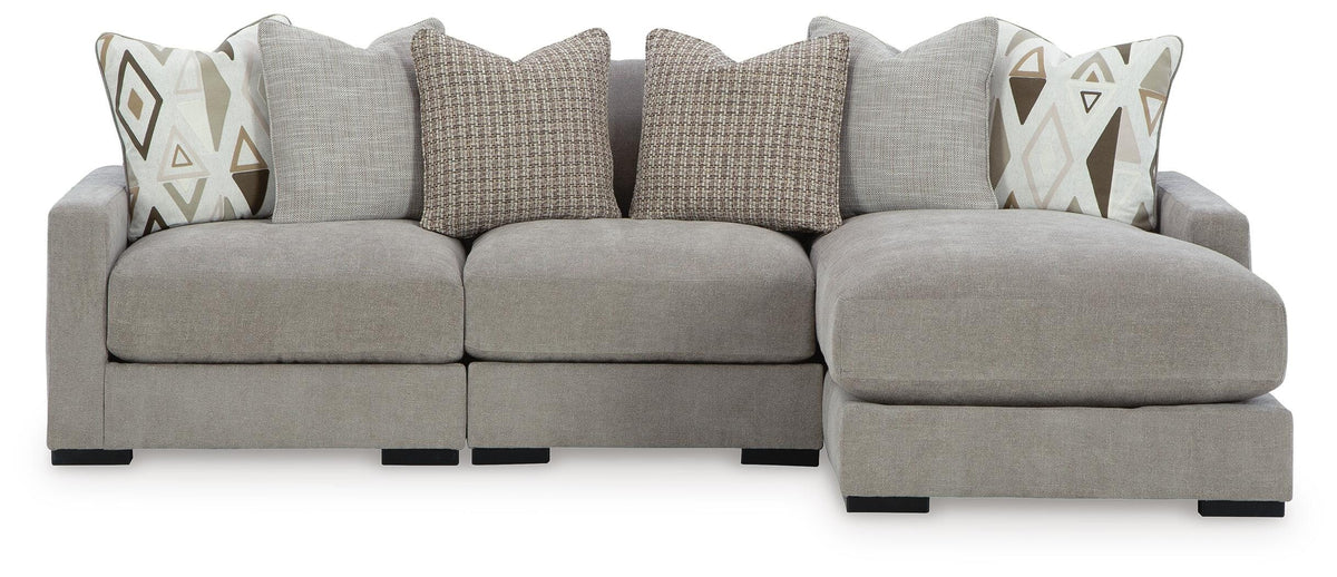 Aslan Court 3-Piece Sofa Sectional with Chaise (20305-SI)