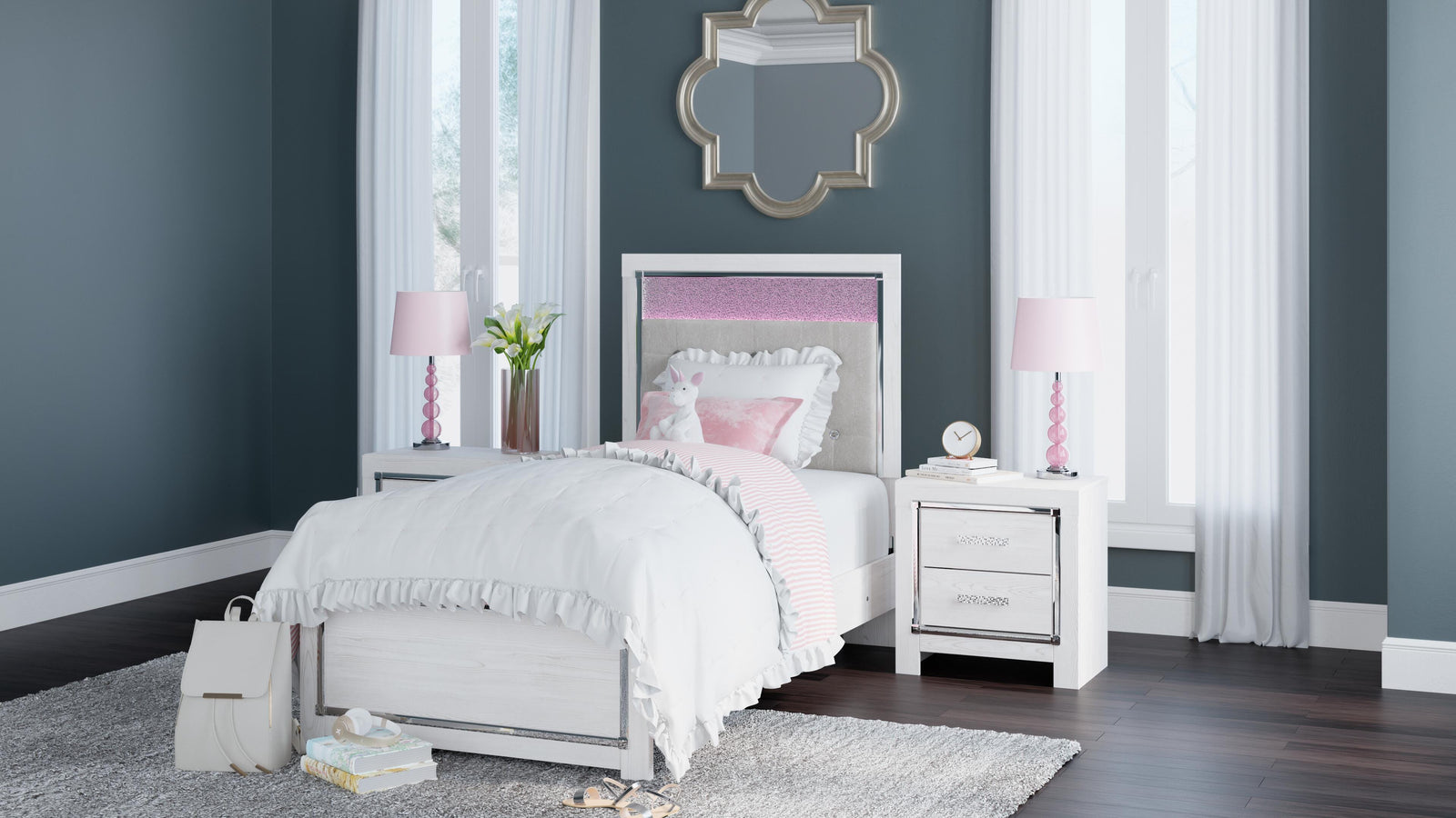 Altyra Panel Bed (Youth) - White  (B2640-SI) - Image 8