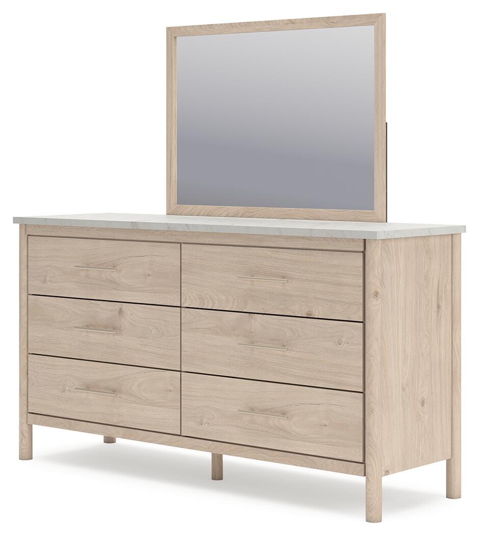 Cadmori Upholstered Panel Bed, Dresser, Mirror and Nightstand - Two-tone  (B2615-SI) - Image 6