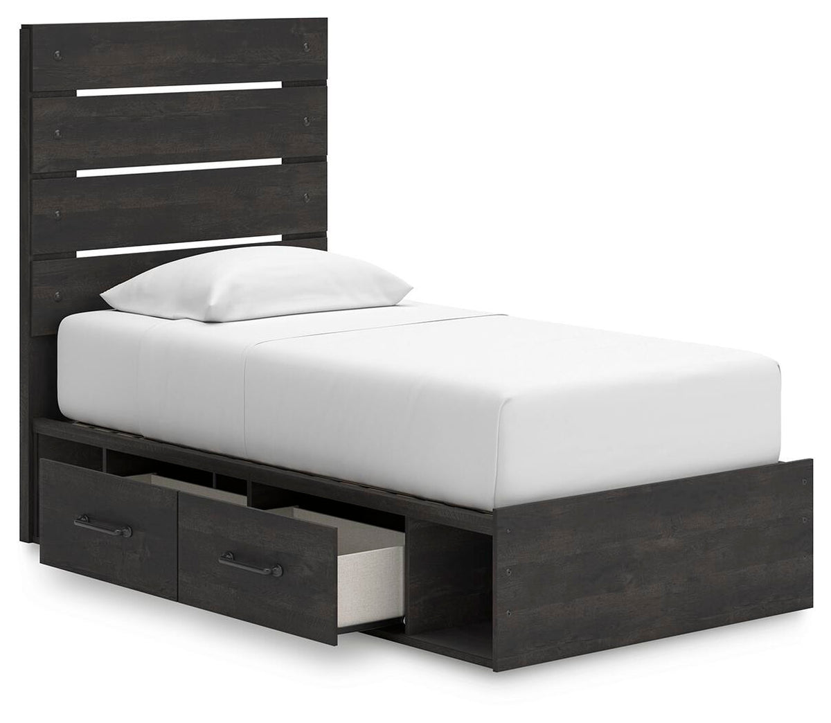 Hollivern Twin Panel Bed with Storage (PCB2108-SI) - Image 3