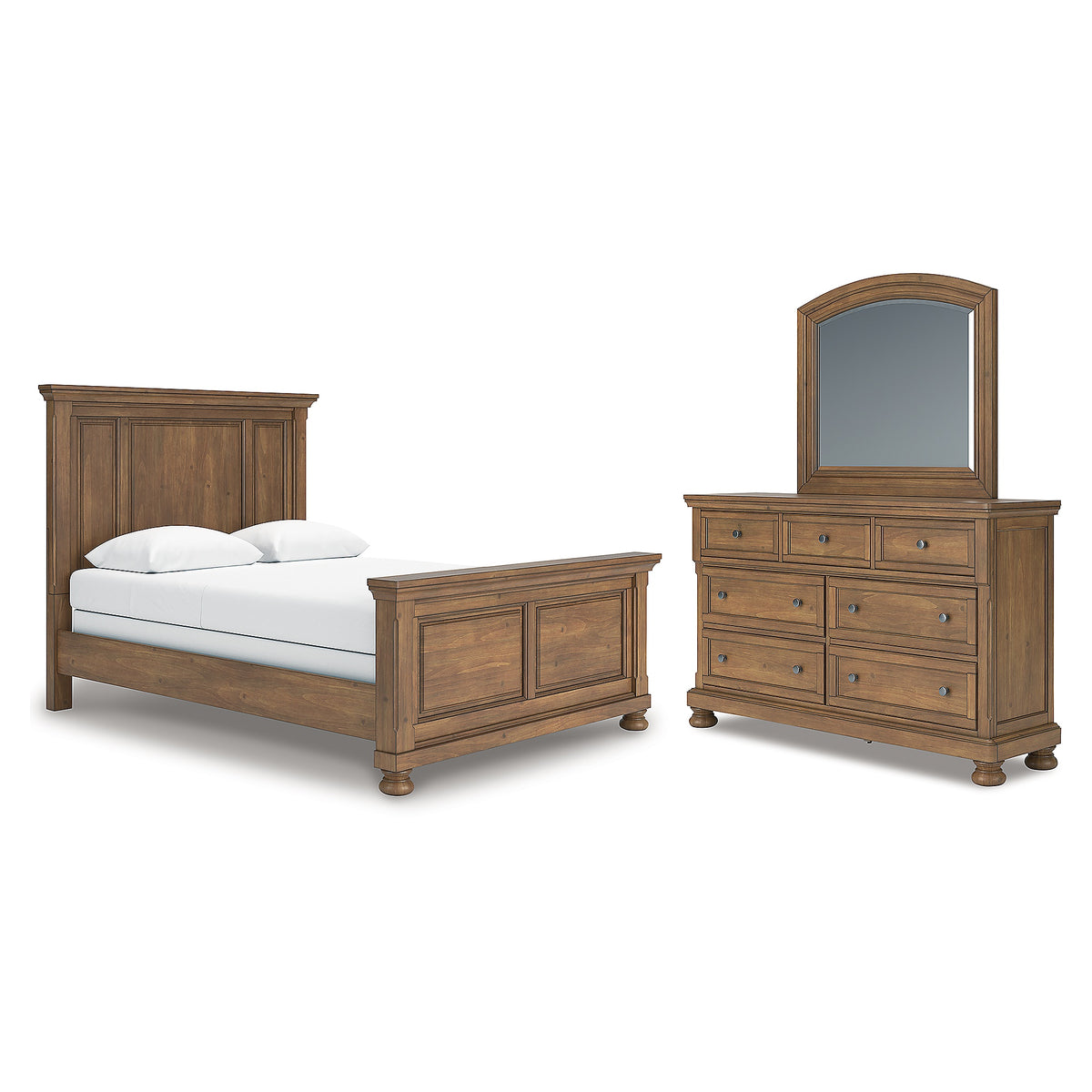 Feddinger Queen Panel Bed, Dresser and Mirror (PCB779-SI)
