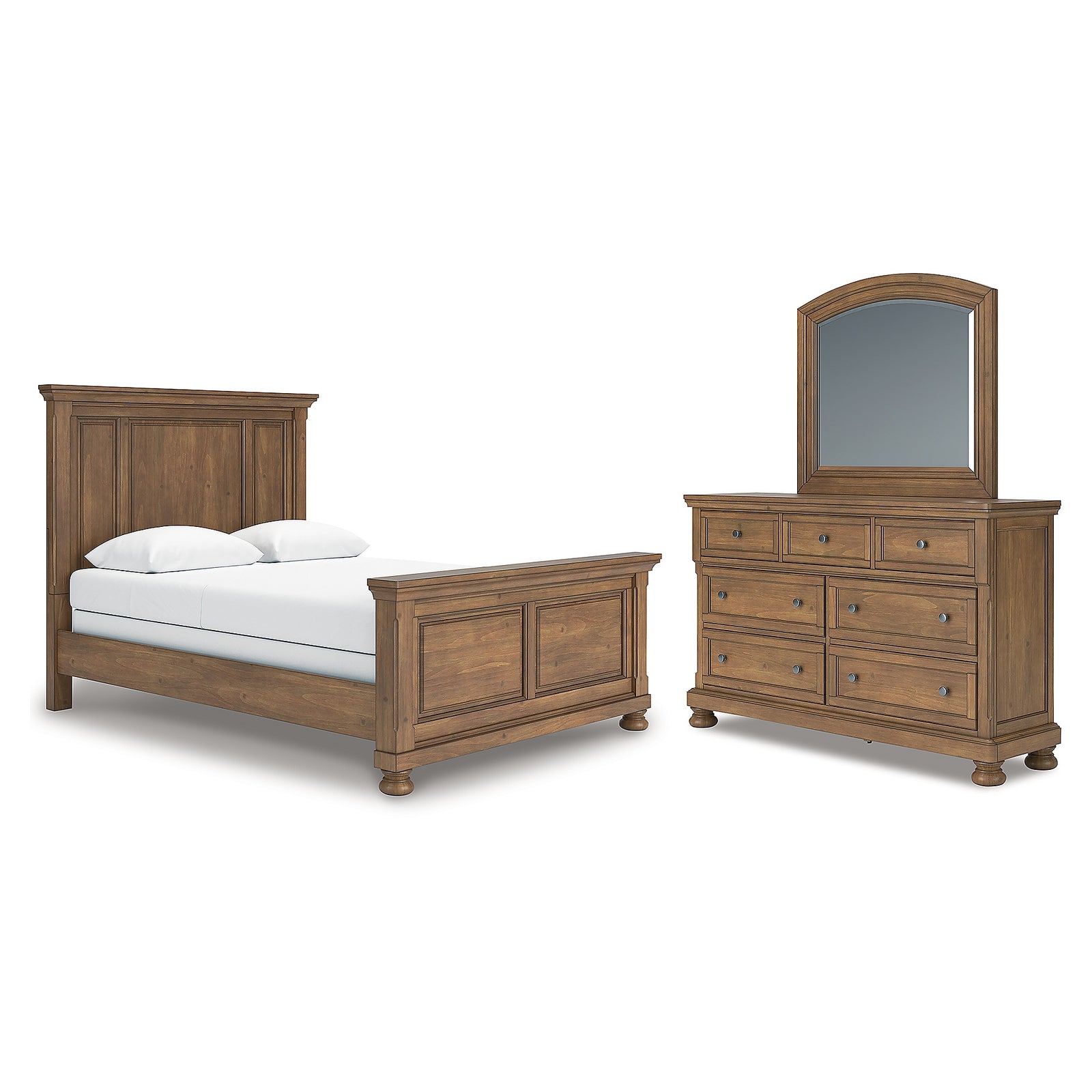 Feddinger Queen Panel Bed, Dresser and Mirror (PCB779-SI)