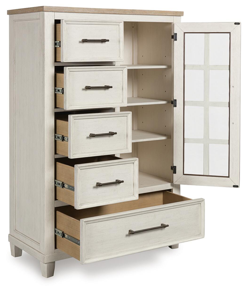 Shaybrock Door Chest - Antique White/Brown  (B683-SI) - Image 3