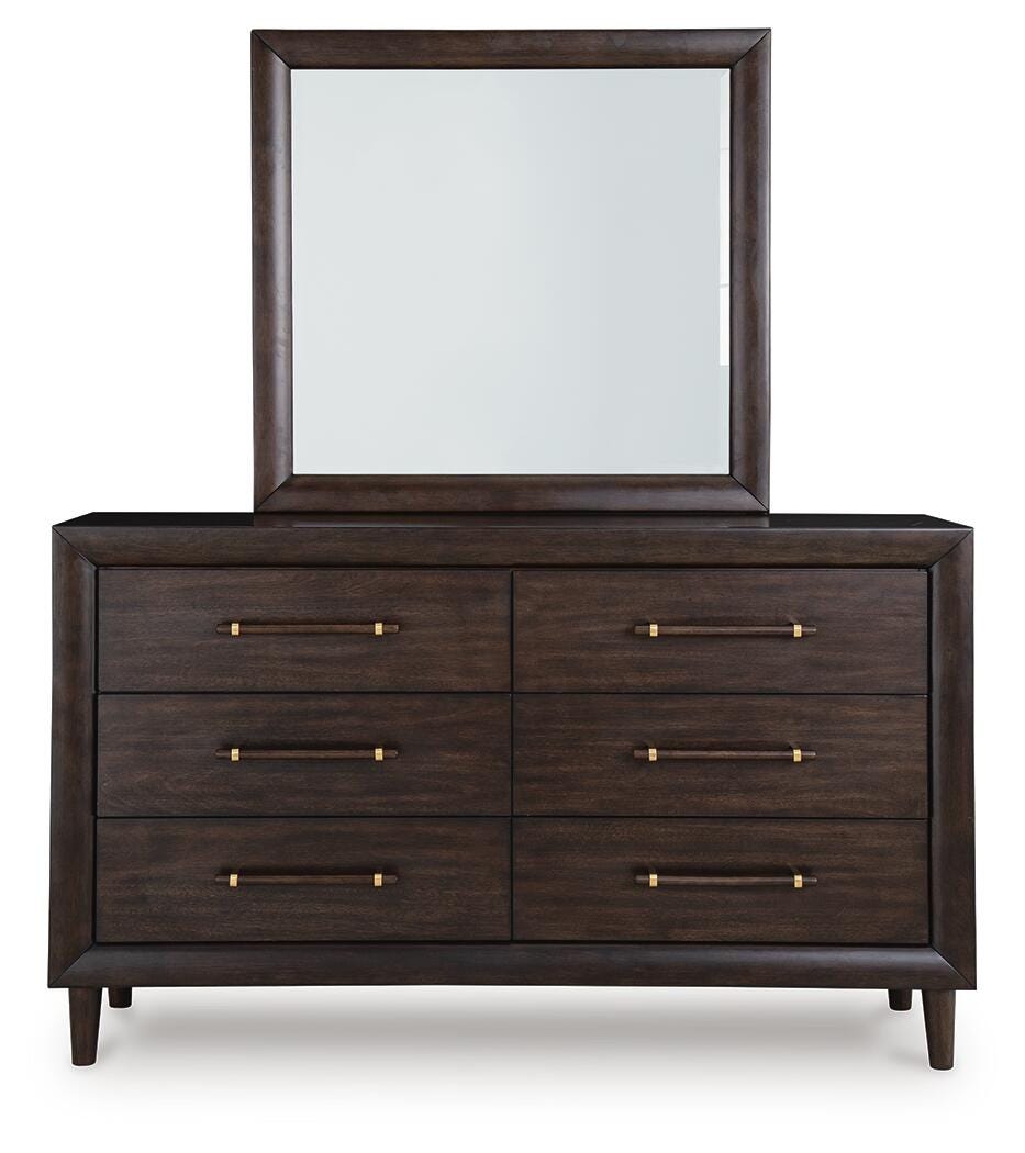 Dantenton Dresser and Mirror - Merlot  (B611-SI)