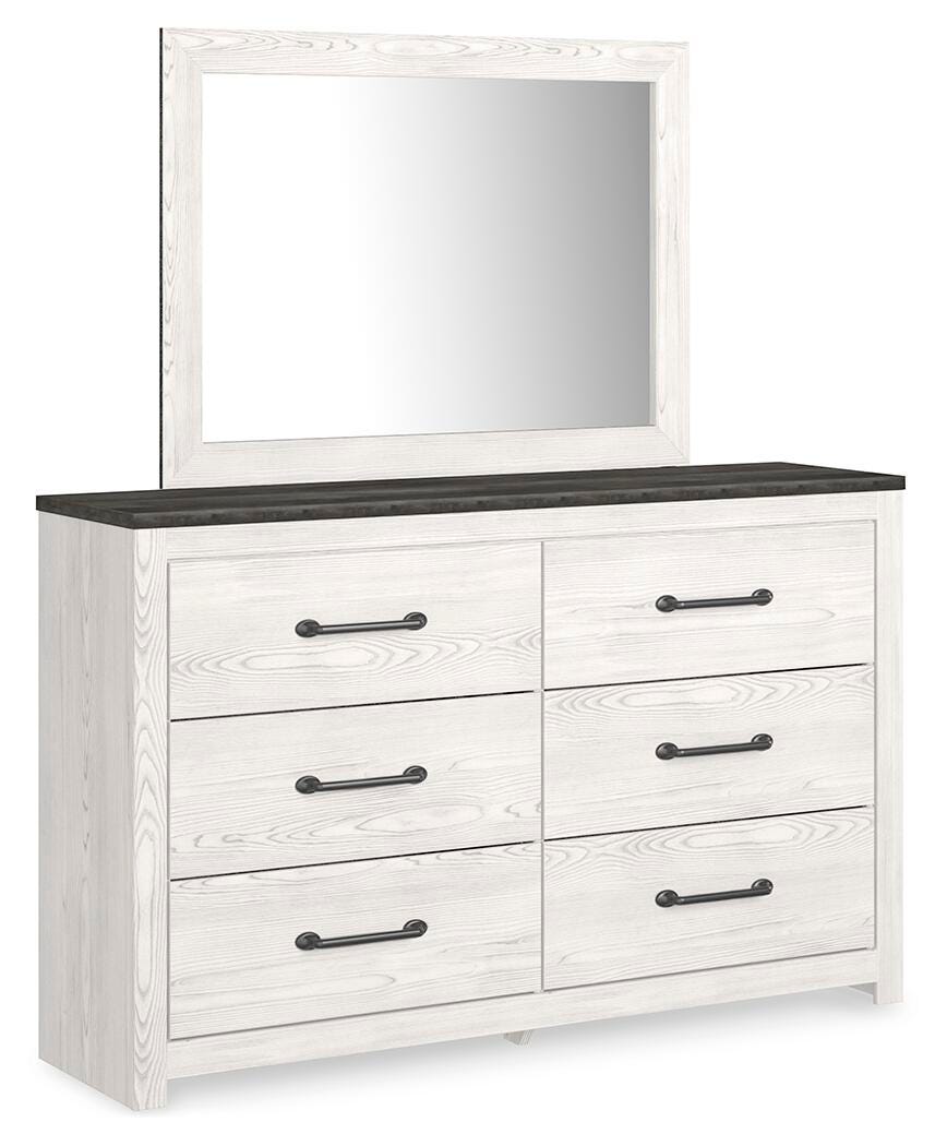 Gerridan Panel Bed, Dresser and Mirror - White/Gray  (B1190-SI) - Image 2