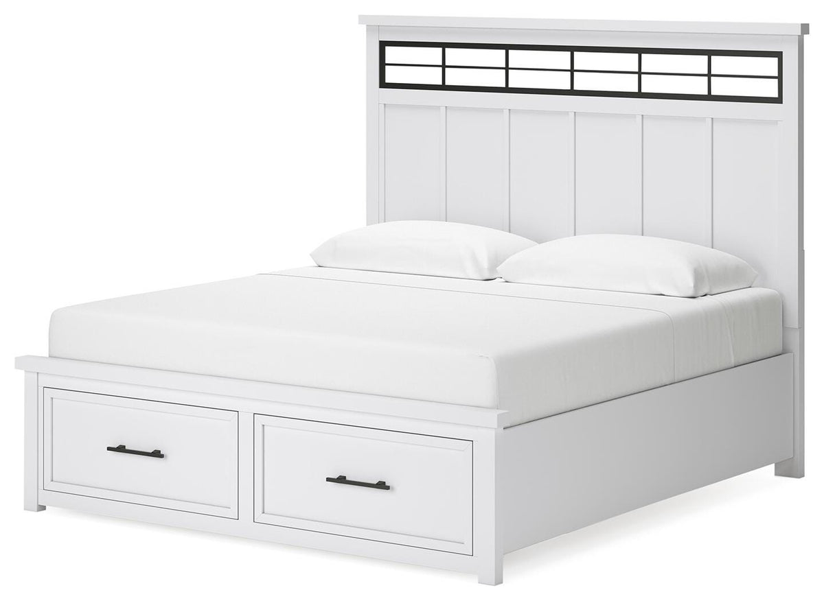 Ashbryn Panel Storage Bed - White/Natural  (B844-SI) - Image 3