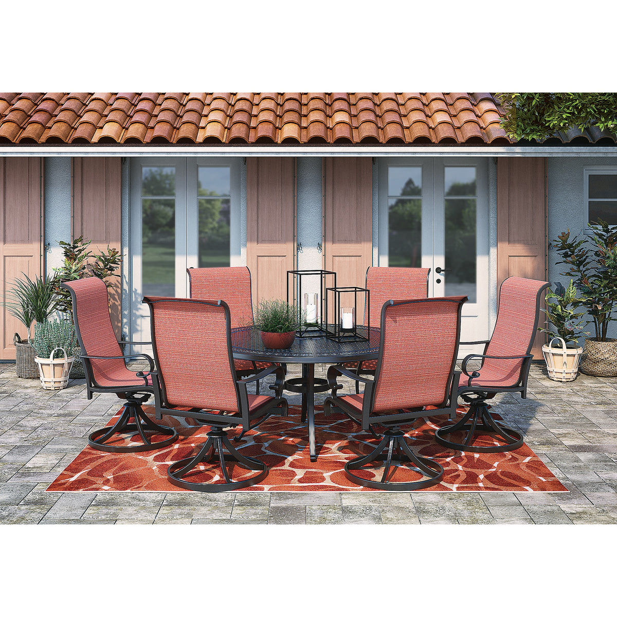Apple Town Sling Swivel Chair (Set of 2) (P316-SI) - Image 6