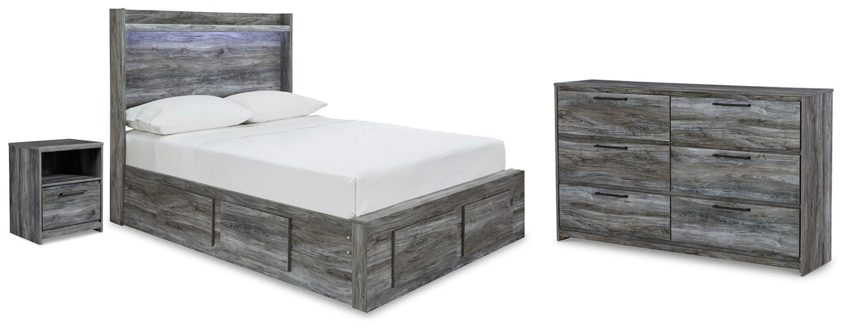 Baystorm Panel Storage Bed, Dresser and Nightstand - Gray  (B221-SI)