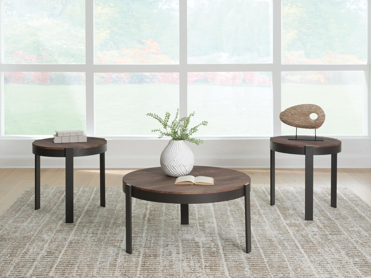 Horizon Hills Table (Set of 3) - Brown/Black  (T186-SI) - Image 2