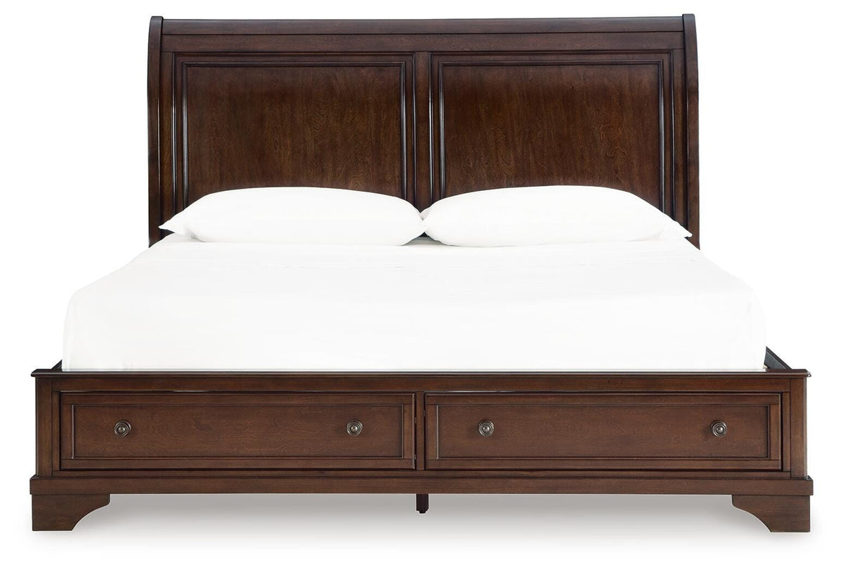 Trellington Sleigh Storage Bed - Brown  (B716-SI) - Image 3