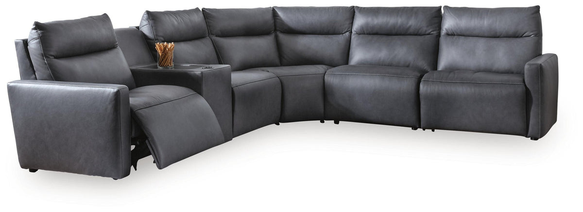 ModZ 6-Piece Power Reclining Sectional with Audio Console (U14001-SI)