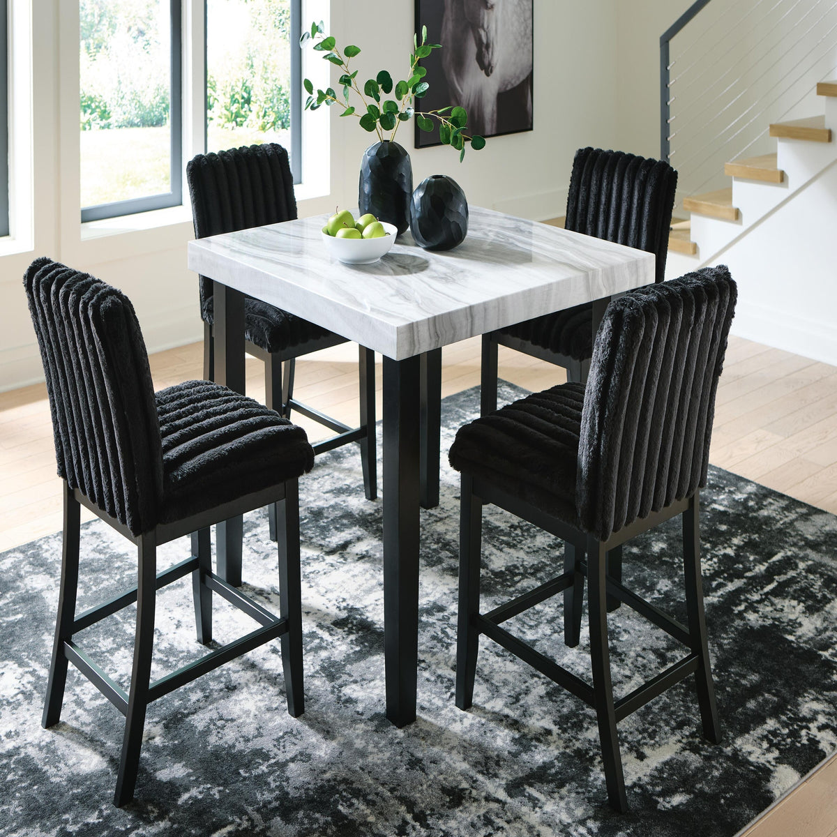 Mervannie Counter Height Dining Table and 4 Barstools (PCD571-SI) - Image 6