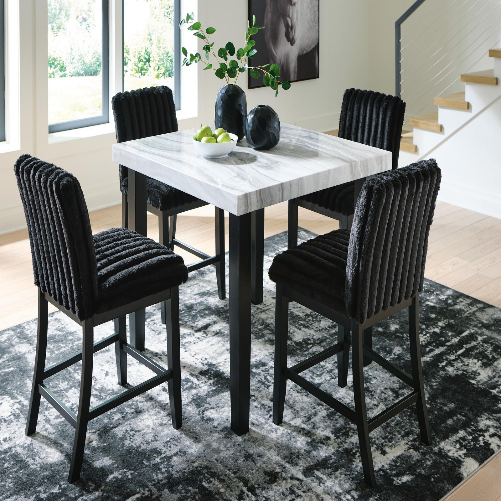 Mervannie Counter Height Dining Table and 4 Barstools (PCD571-SI) - Image 6
