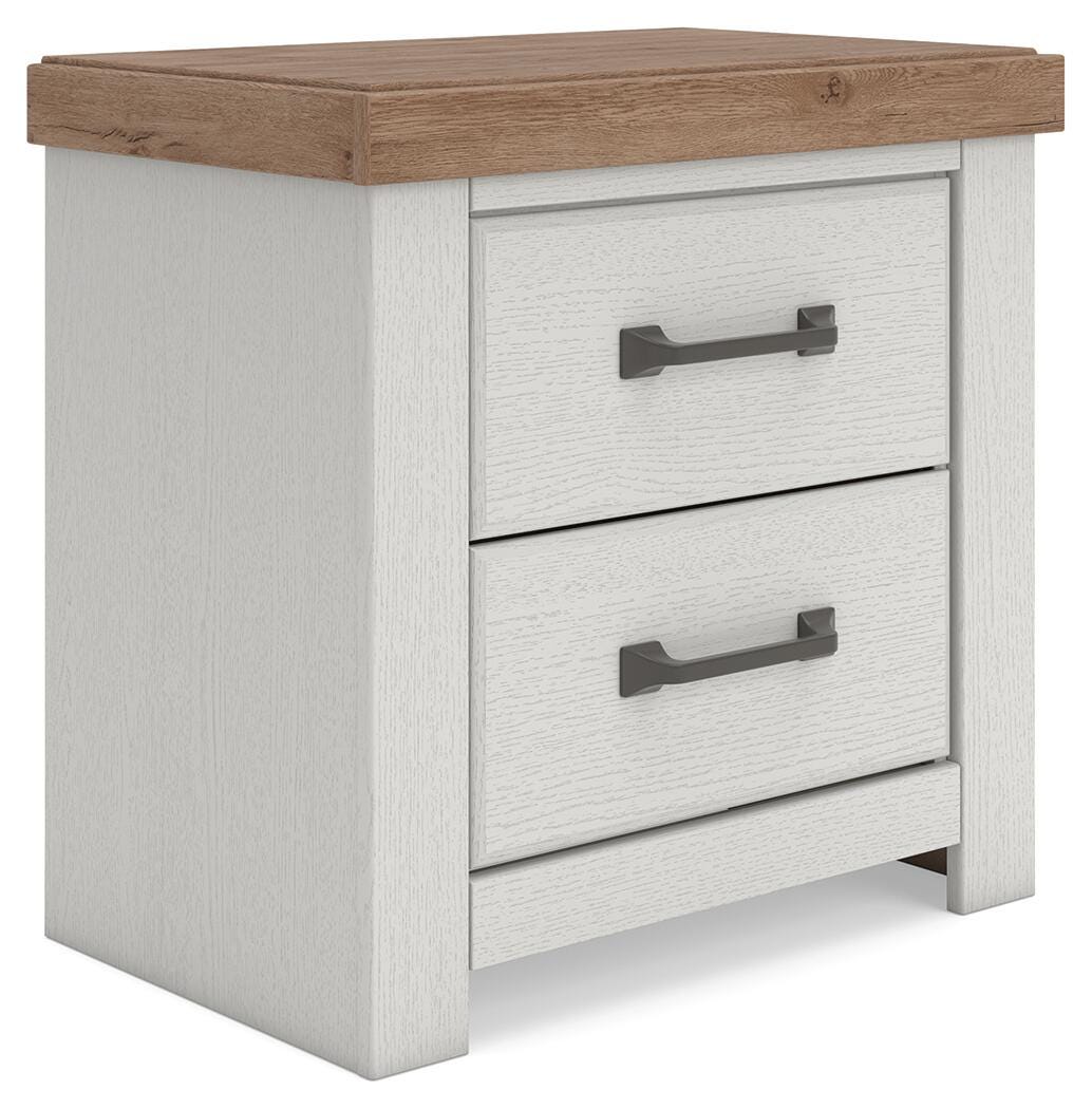 Savonport Nightstand - White/Brown  (B4615-SI)