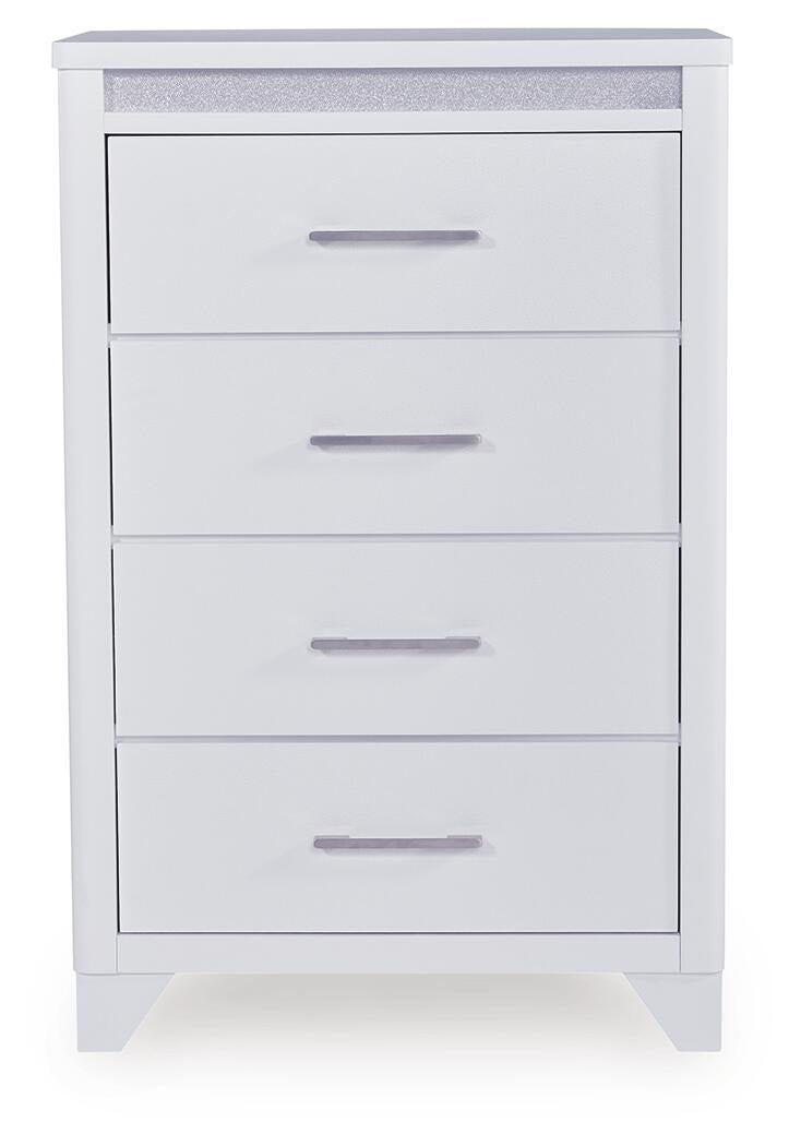 Jarlee Queen Upholstered Panel Bed, Dresser, Mirror, Chest and 2 Nightstands (PCB392-SI) - Image 3