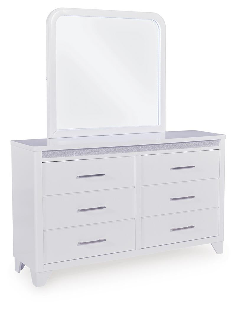 Jarlee King Panel Bed, Dresser, Mirror and Nightstand (PCB392-SI) - Image 2