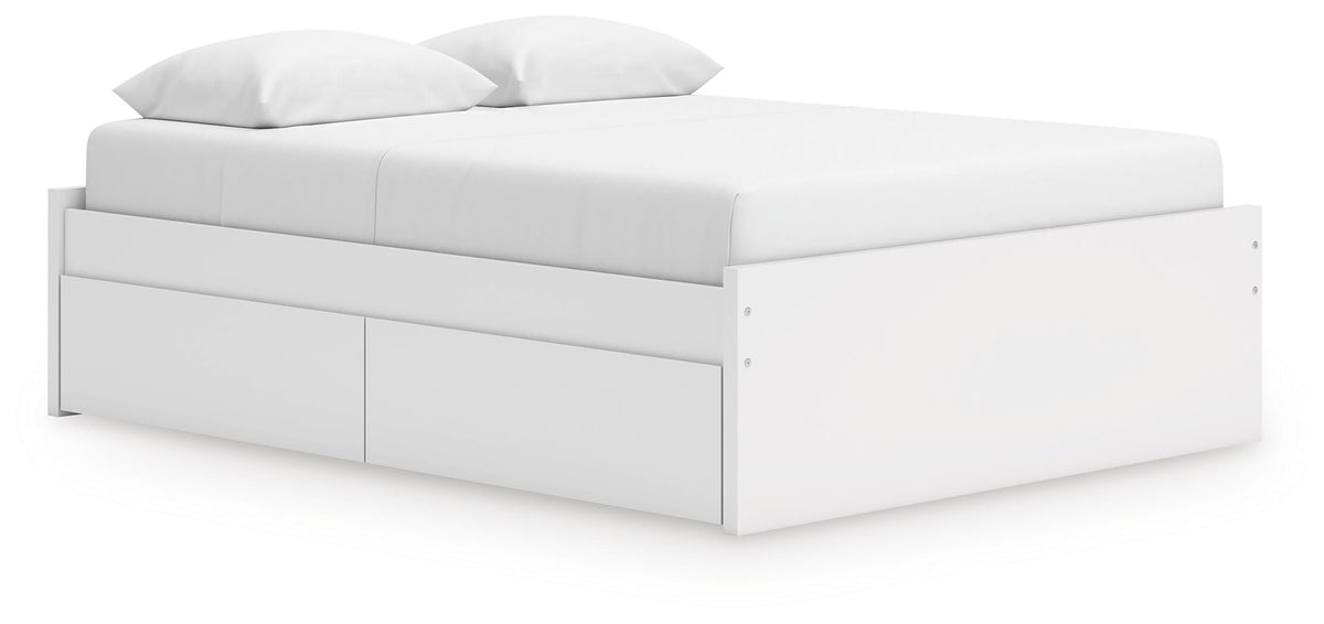 Onita Platform Bed with 1 Side Storage - White  (EB9630-SI)