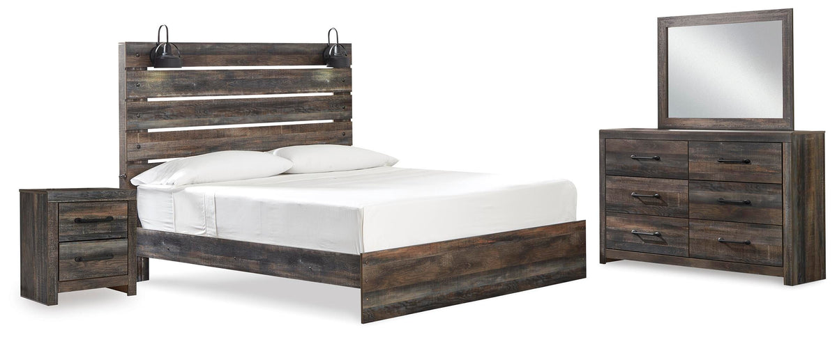 Drystan Panel Bed, Dresser, Mirror, and Nightstand - Multi  (B211-SI)