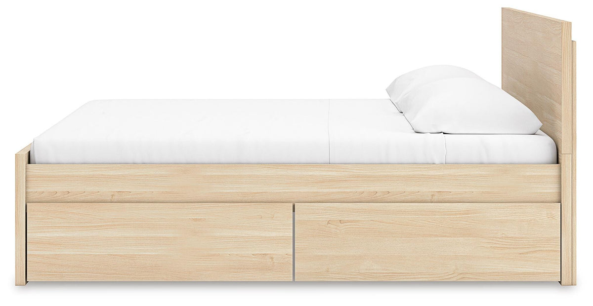 Onita Panel Platform Bed with 2 Side Storage - Natural  (EB9632-SI) - Image 7