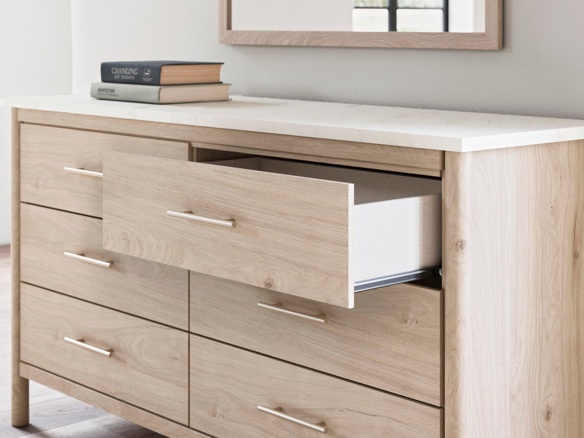 Cadmori Upholstered Panel Bed, Dresser and Mirror (B2615-SI) - Image 18