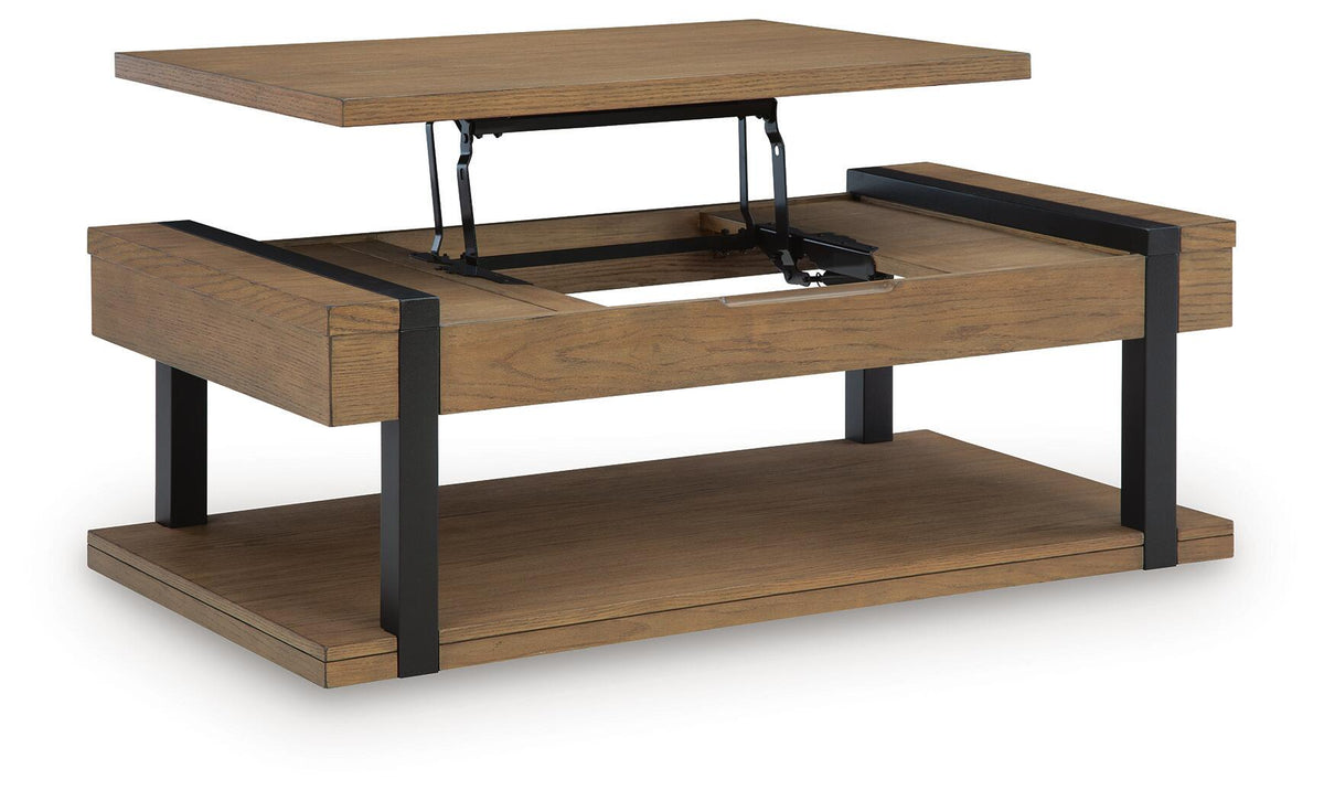 Jorannti Lift-Top Coffee Table - Medium Brown  (T631-SI) - Image 2