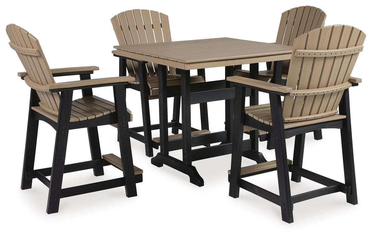Fairen Trail Outdoor Counter Height Dining Table with 4 Barstools (P211-SI)