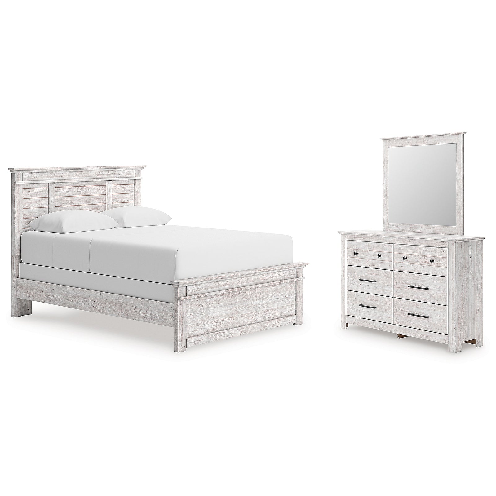 Makidern Queen Panel Bed, Dresser and Mirror (PCB1171-SI)