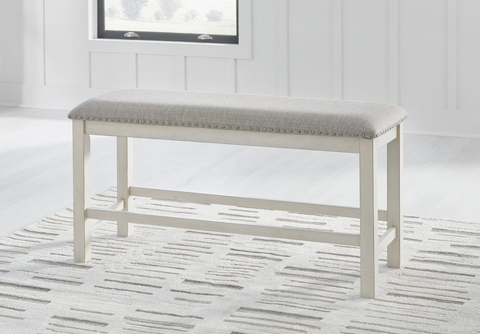 Robbinsdale Counter Height Dining Table, 2 Barstools, Bench and Server (D642-SI) - Image 27
