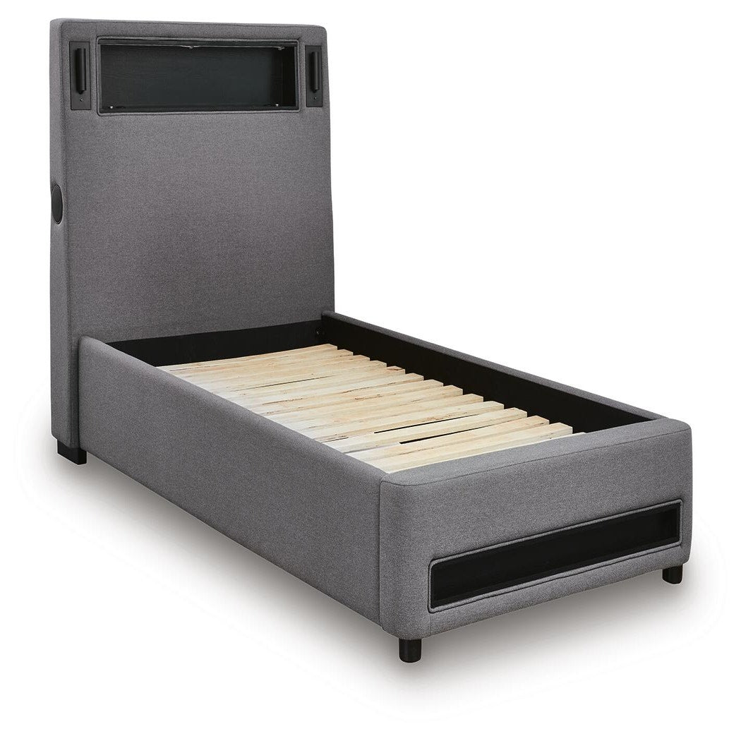 Finigale Twin Upholstered Bed with Wireless Audio (PCB2721-SI) - Image 3