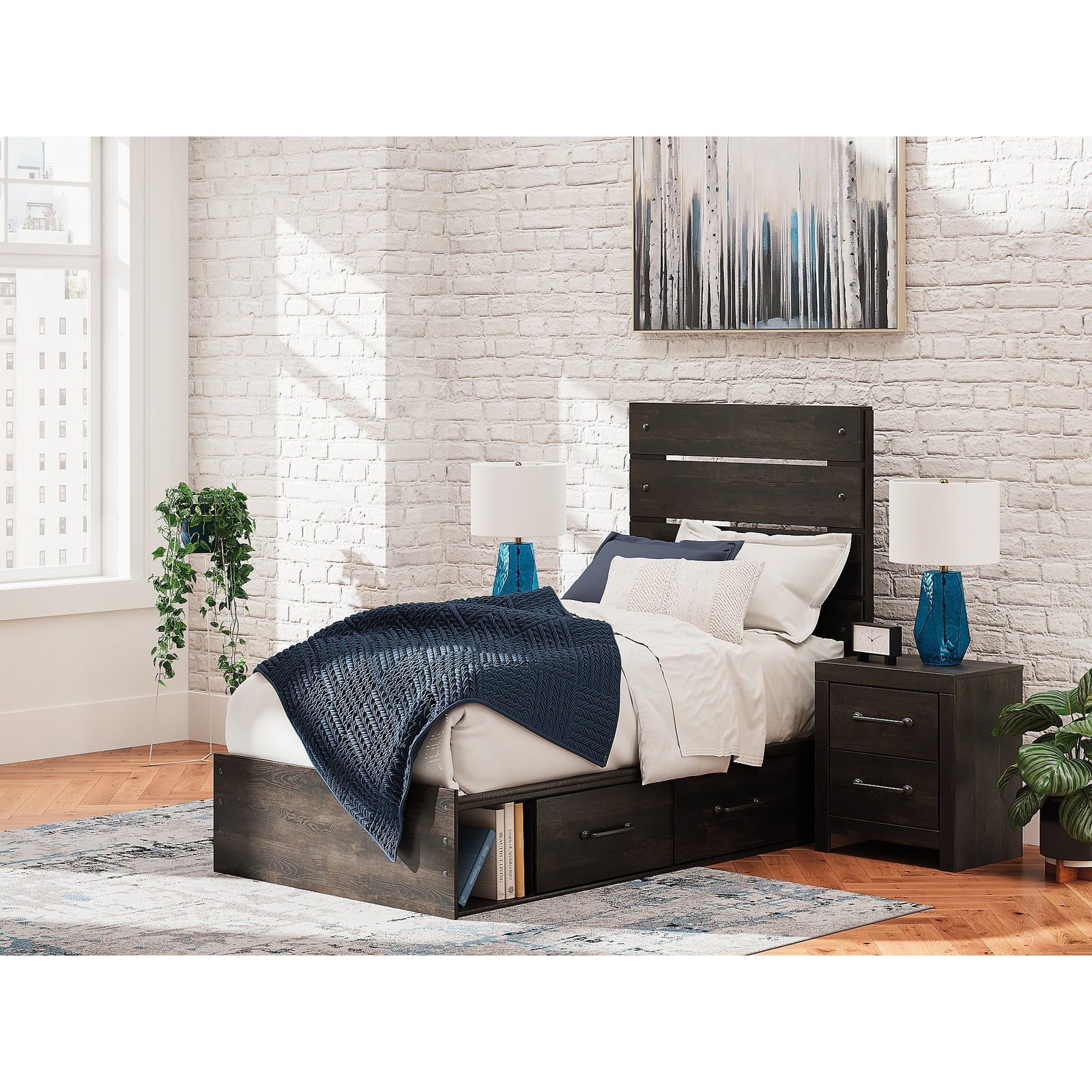 Hollivern Twin Panel Storage Bed, Dresser, Mirror and Chest (PCB2108-SI) - Image 26