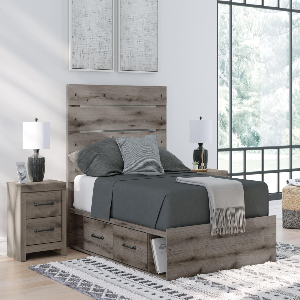 Graystorm Full Panel Bed with Storage (PCB2405-SI) - Image 9
