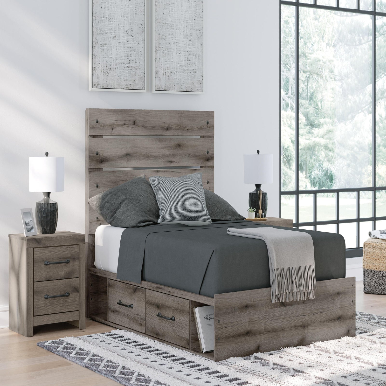 Graystorm Full Panel Bed with Storage (PCB2405-SI) - Image 9