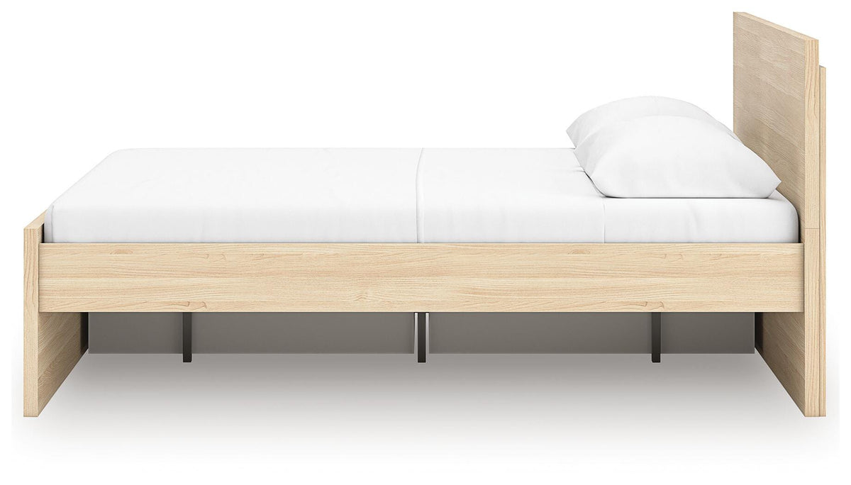 Onita Panel Platform Bed with 1 Side Storage - Natural  (EB9632-SI) - Image 8