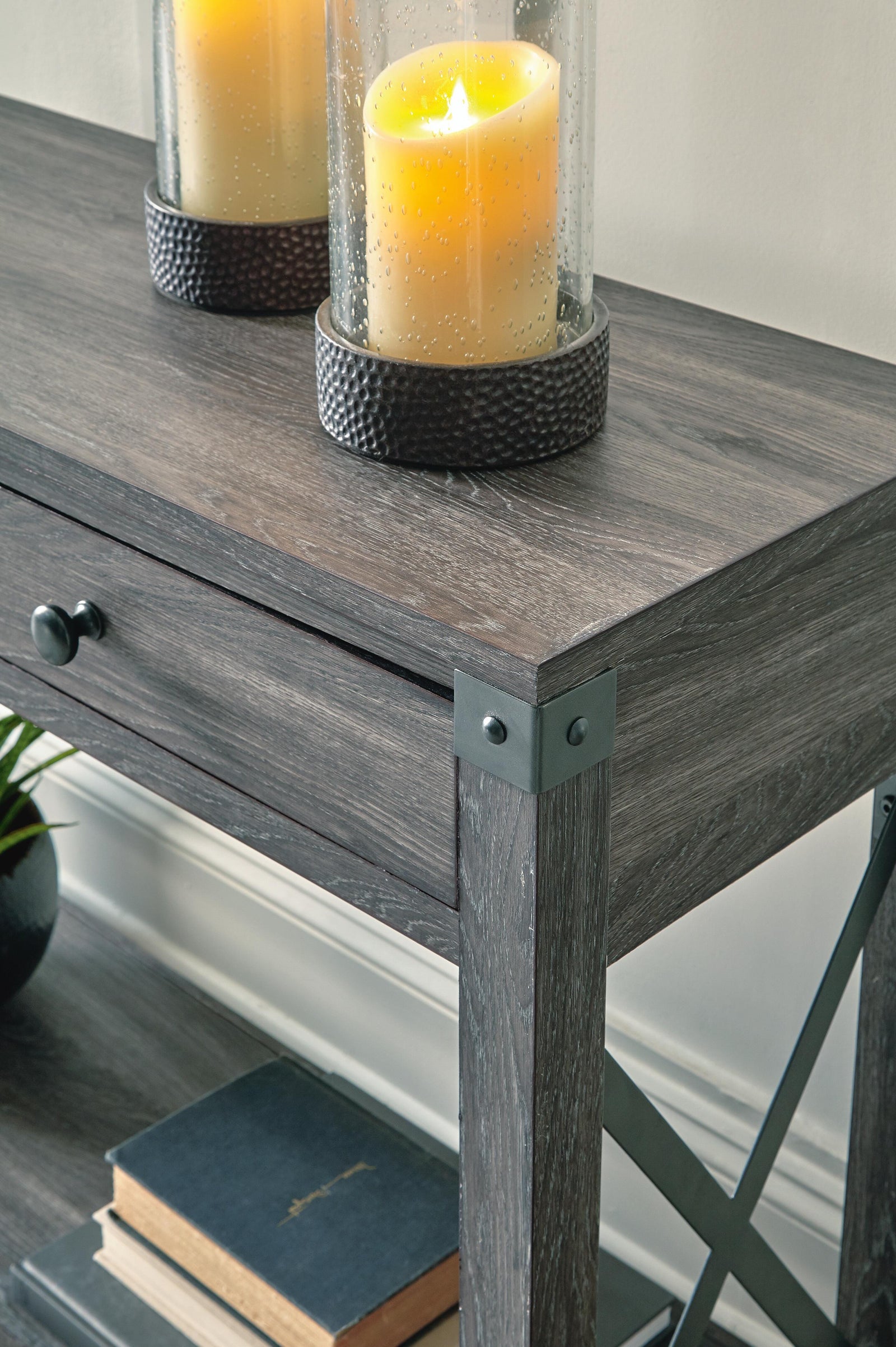Freedan Lift-top Coffee Table, 2 End Tables and Console - Grayish Brown  (T175-SI) - Image 21