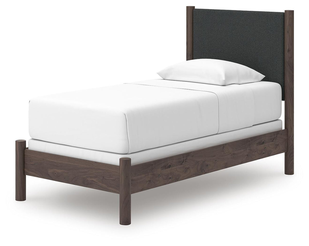 Pamytta Twin Upholstered Panel Bed, Dresser and Mirror (PCB2614-SI) - Image 14