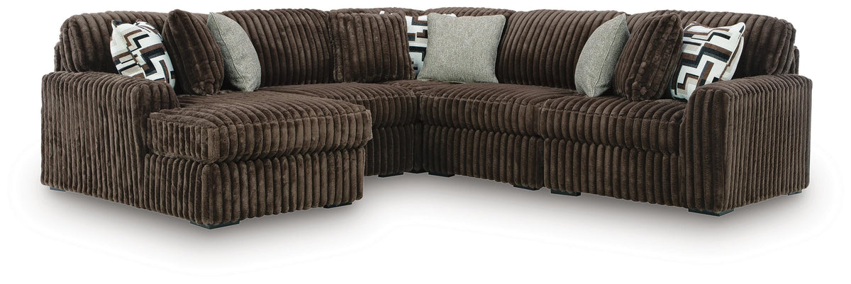 Midnight-Madness 5-Piece Sectional with Chaise (98104-SI)