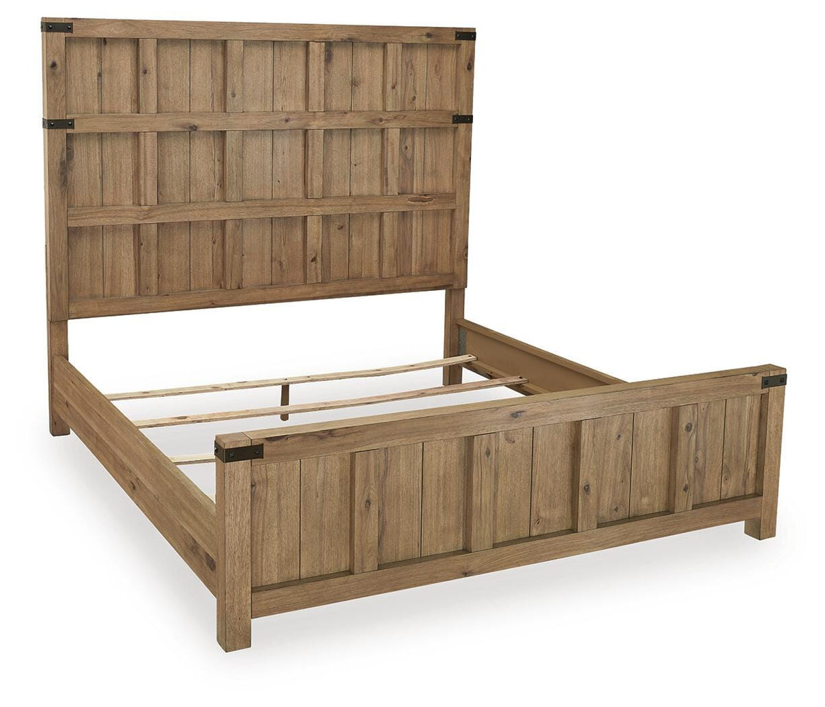 Ridgester Panel Bed - Light Brown  (B858-SI) - Image 3
