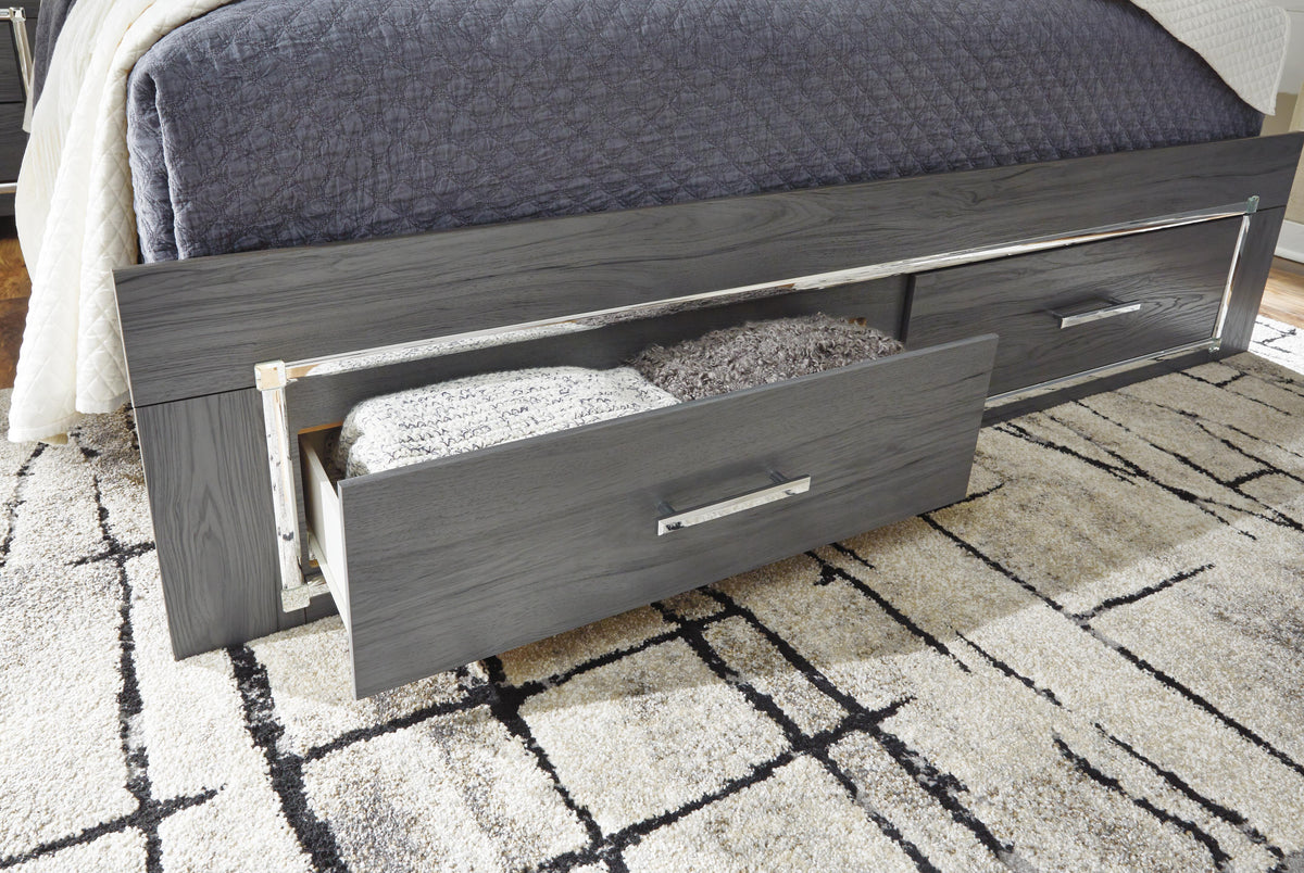 Lodanna Panel Bed with 2 Storage Drawers - Gray  (B214-SI) - Image 7