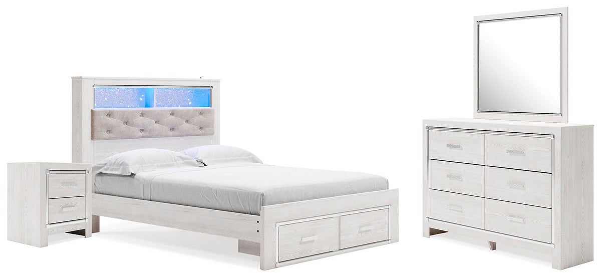 Altyra Panel Storage Bed, Dresser, Mirror and Nightstand - White  (B2640-SI)