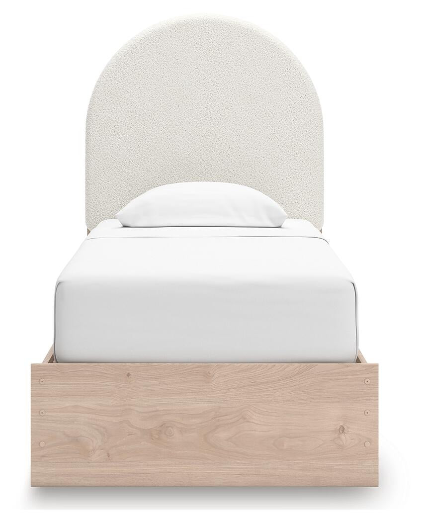 Arloster Twin Upholstered Panel Bed, Dresser and Mirror (PCB1566-SI) - Image 9