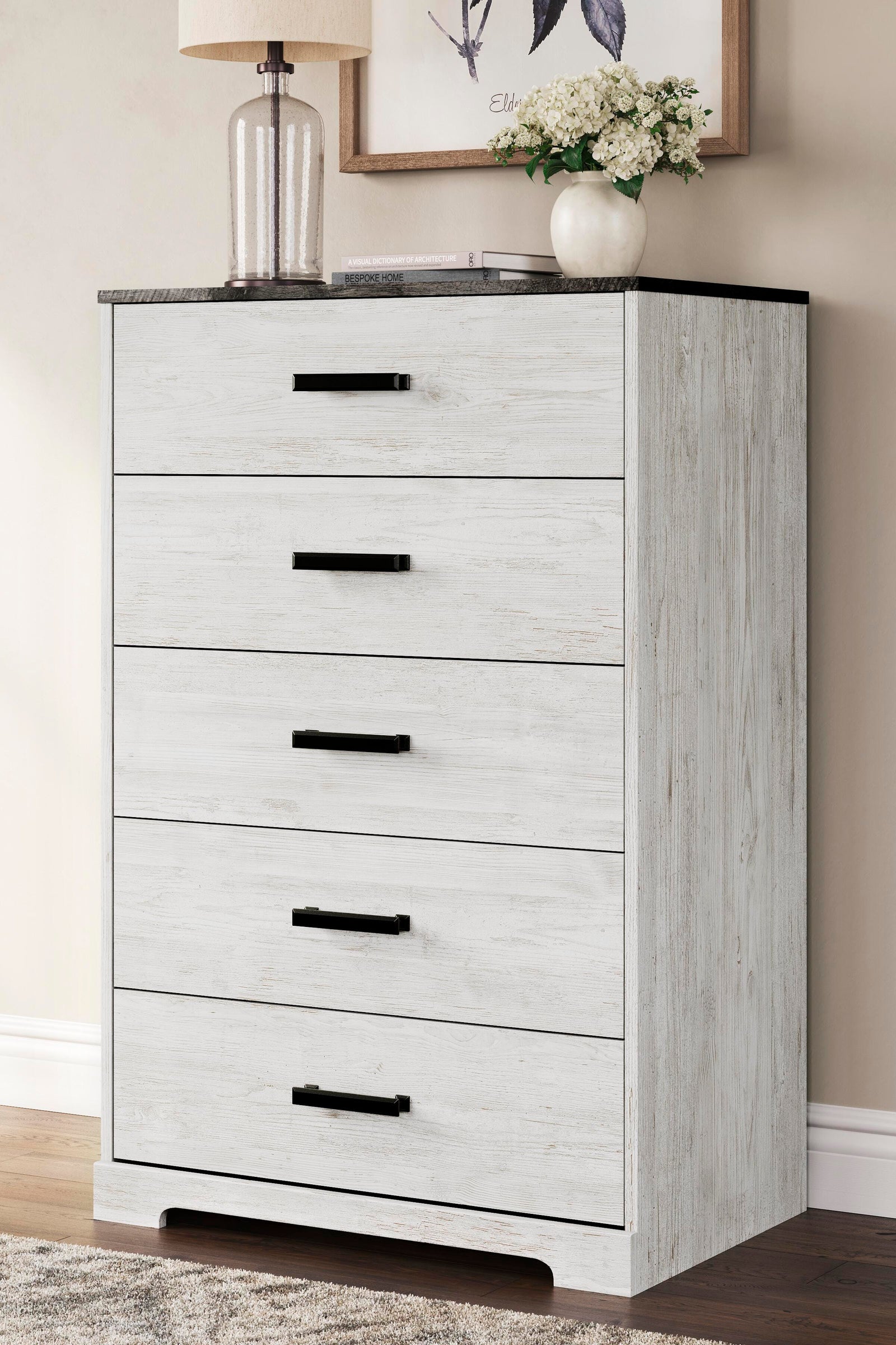 Shawburn Chest of Drawers - Whitewash/Charcoal Gray  (EB4121-SI) - Image 8