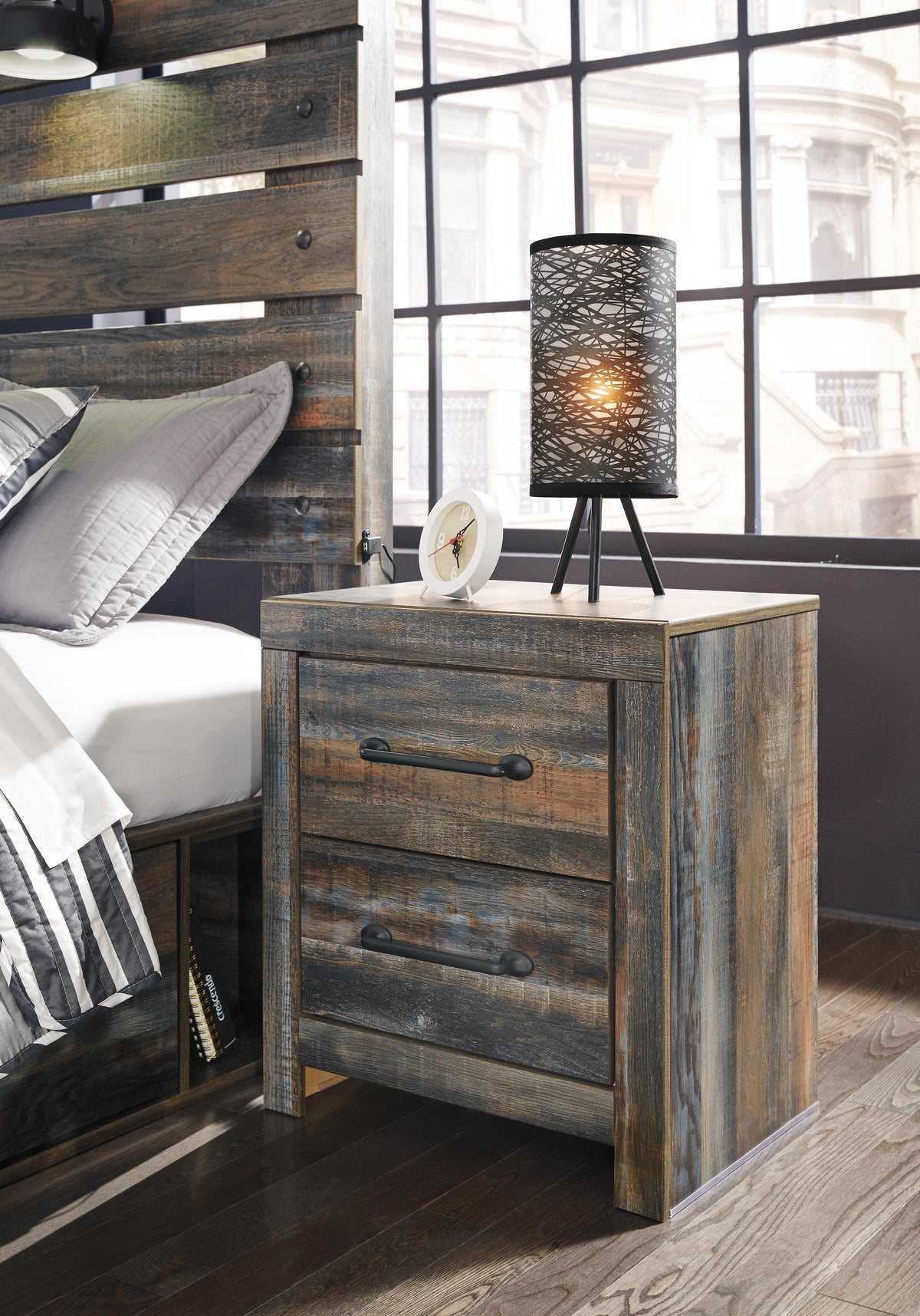 Drystan Panel Bed, Dresser, Mirror and 2 Nightstands - Multi  (B211-SI) - Image 11