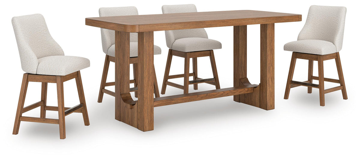 Cabalynn Counter Height Dining Table and 4 Barstools (D974-SI)