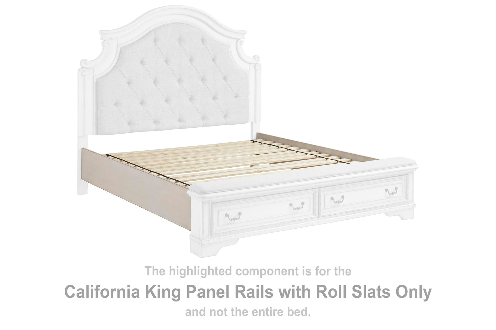 Realyn Panel Rails with Roll Slats - Chipped White  (B743-SI) - Image 3